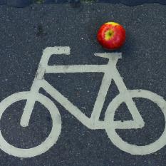 1_Karin Wobig  Apfel fährt Rad